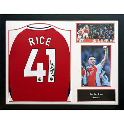 Arsenal FC Rice Signed Shirt (Framed)