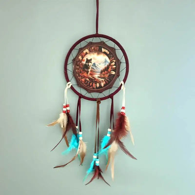 Autumnal Wolf Dreamcatcher 16cm - Dreamcatchers