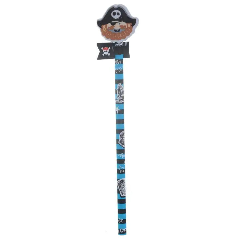 Aye Aye Captain Pirate Pencil & Eraser Topper - Pirate Gifts & Toys