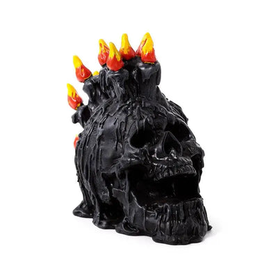 Black Screaming Skull with Candles & Melted Wax - Gothic Fantasy Skulls & Skeletons