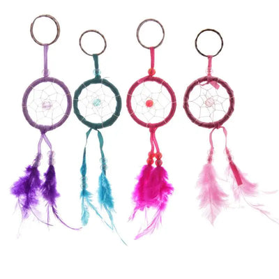 Bright Mini Feather Dreamcatcher Keyring - Dreamcatchers