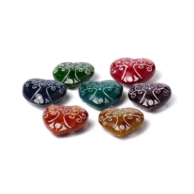 Carved Soapstone Chakra Heart Tree of Life Ashcatcher Incense Stick Burner - Incense Burners & Ash Catchers