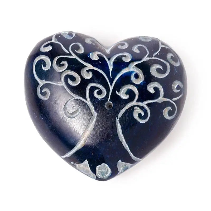 Carved Soapstone Chakra Heart Tree of Life Ashcatcher Incense Stick Burner - Incense Burners & Ash Catchers
