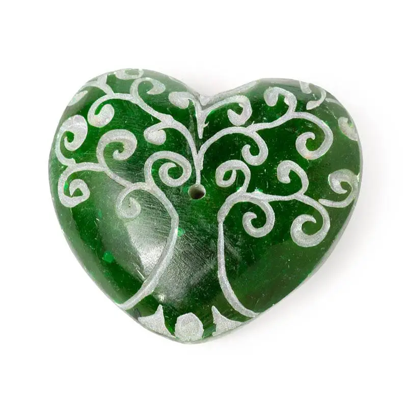 Carved Soapstone Chakra Heart Tree of Life Ashcatcher Incense Stick Burner - Incense Burners & Ash Catchers
