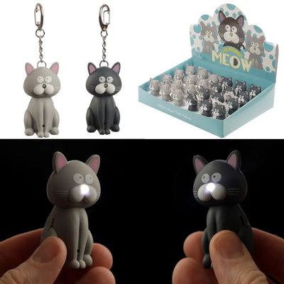 Cat LED Keyring with Meowing Sound - Keyrings & Key Chains