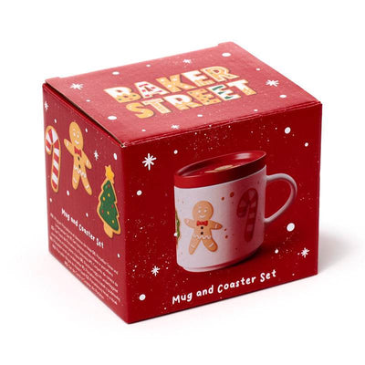 Christmas Baker Street Porcelain Mug & Coaster Lid Set - Gift Arch