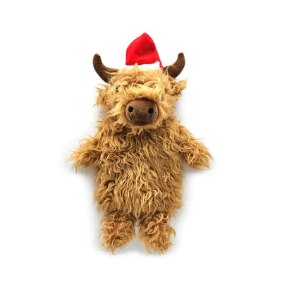 Christmas Highland Coo 1L Hot Water Bottle with Plush Cover - Christmas Gifts & Decorations