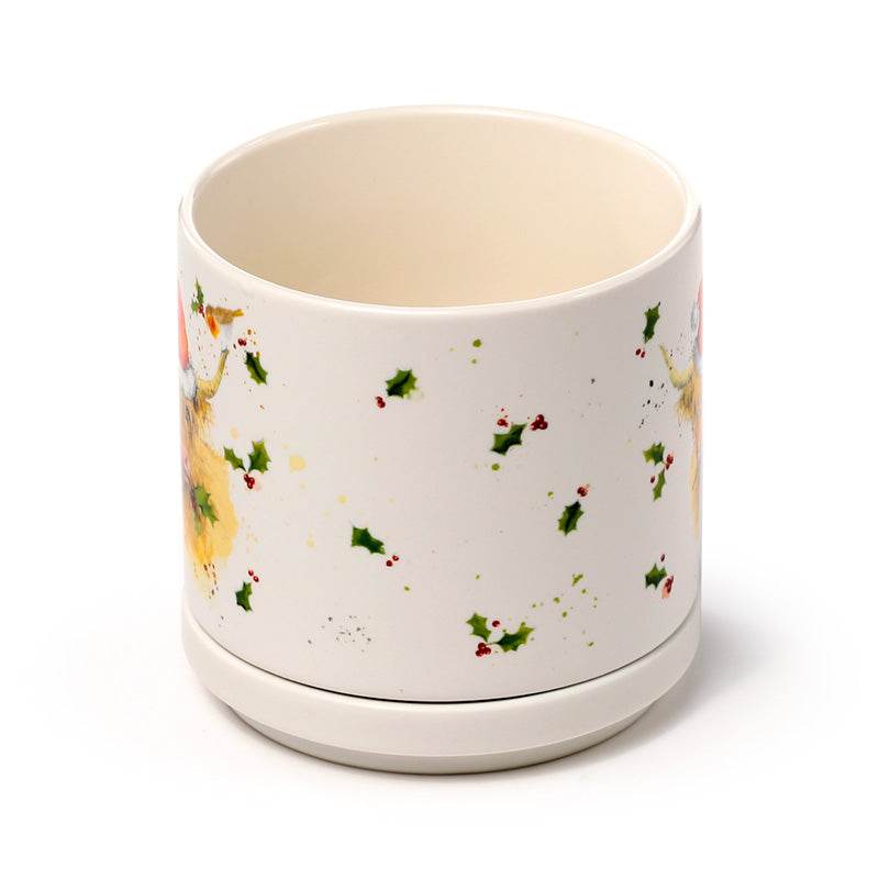 Christmas Jan Pashley Highland Coo Porcelain Mug & Coaster Lid Set - Gift Arch