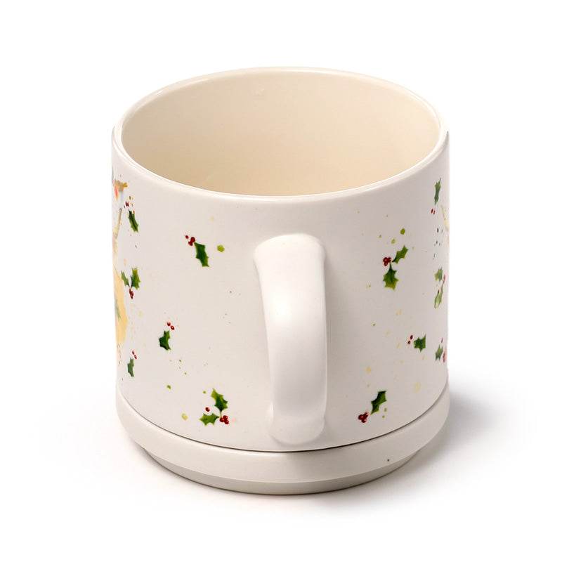 Christmas Jan Pashley Highland Coo Porcelain Mug & Coaster Lid Set - Gift Arch