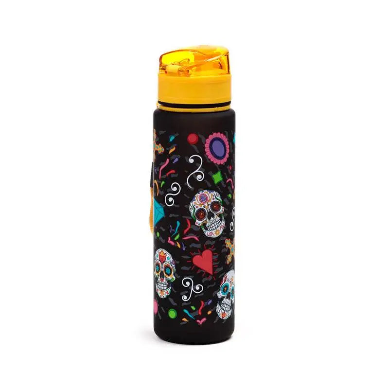 Day of the Dead Pop Top 600ml Shatterproof Bottle - Day of the Dead Skulls