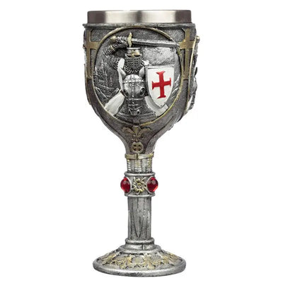 Decorative Crusader Knight on Horse Back Goblet - Knight & Princess Gifts