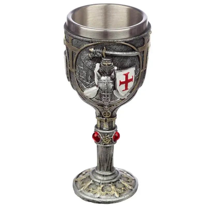 Decorative Crusader Knight on Horse Back Goblet - Knight & Princess Gifts