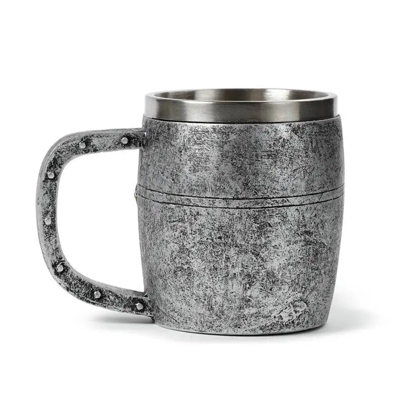 Decorative Medieval Knight Silver & Gold Helmet Tankard - Knight & Princess Gifts