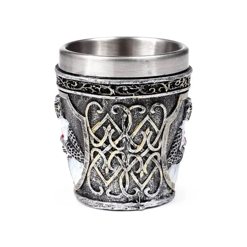 Decorative Medieval White Knight Shot Glass - Mason Drinking Jars Glasses & Tumblers
