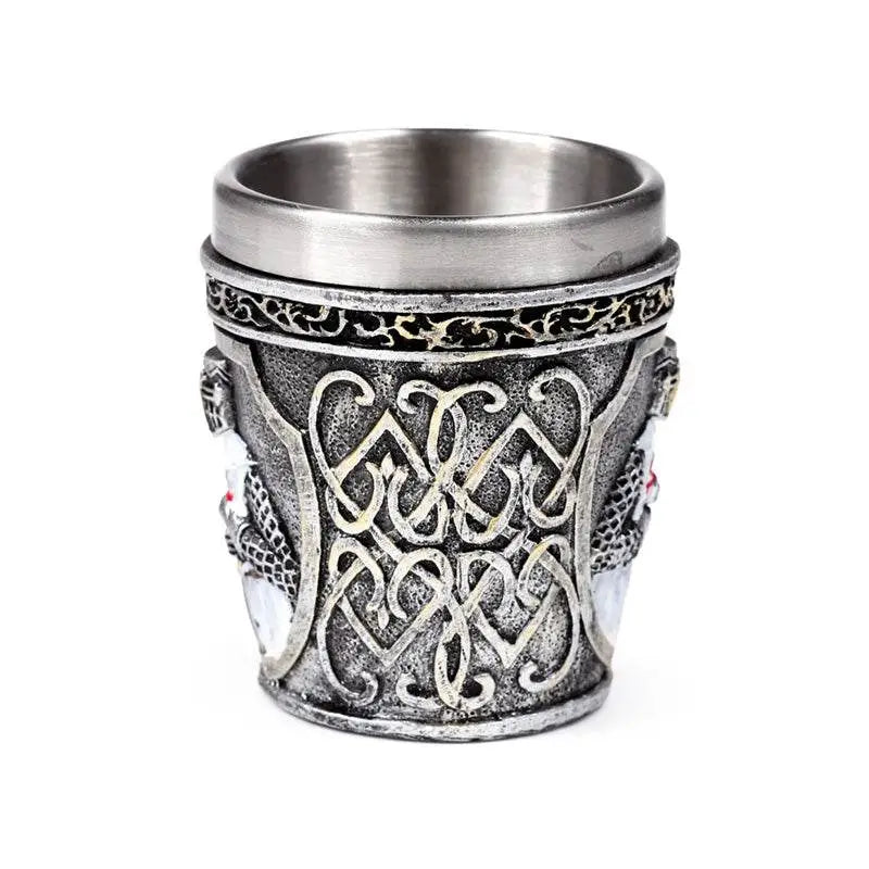 Decorative Medieval White Knight Shot Glass - Mason Drinking Jars Glasses & Tumblers