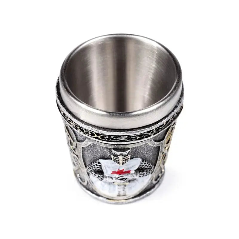 Decorative Medieval White Knight Shot Glass - Mason Drinking Jars Glasses & Tumblers