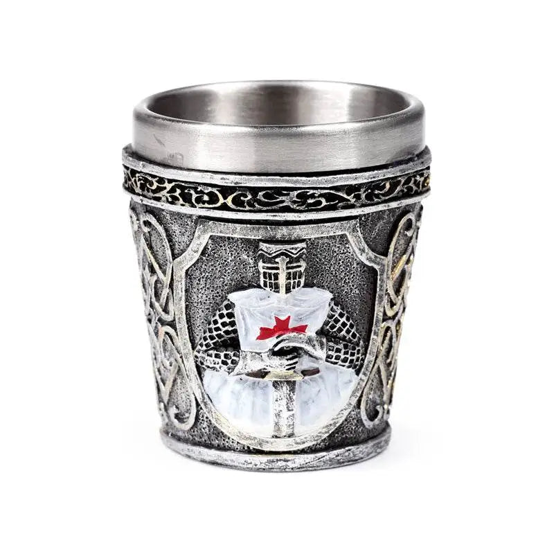 Decorative Medieval White Knight Shot Glass - Mason Drinking Jars Glasses & Tumblers
