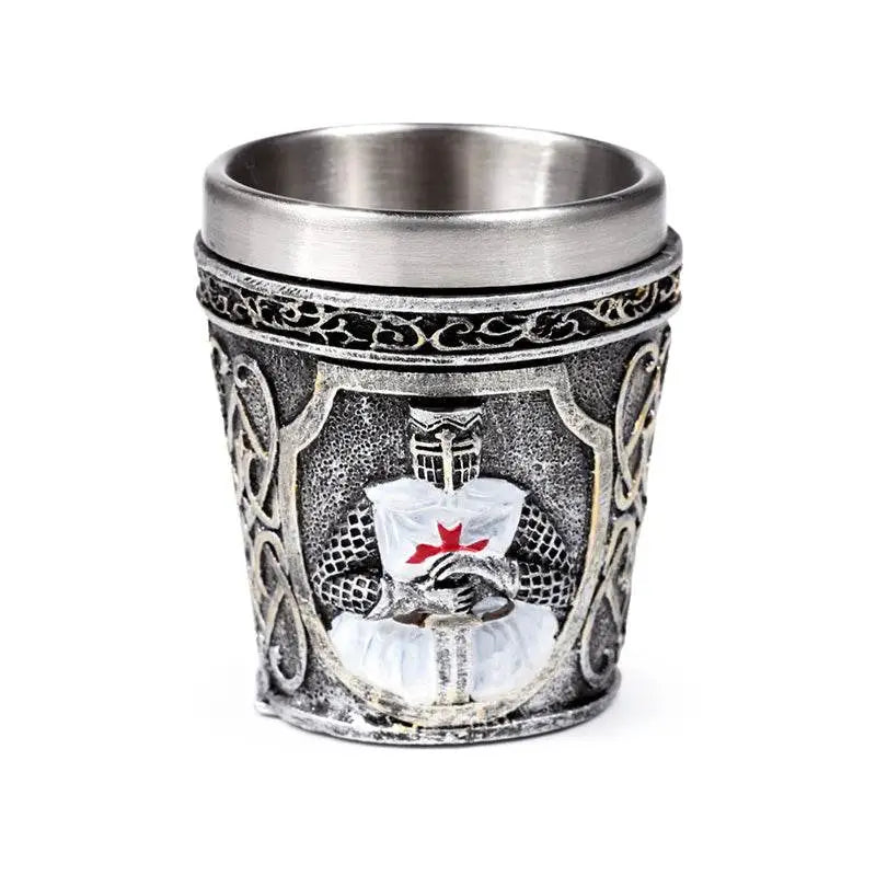 Decorative Medieval White Knight Shot Glass - Mason Drinking Jars Glasses & Tumblers