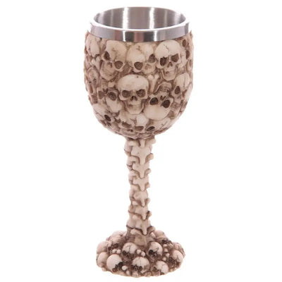 Decorative Multi Skull & Spine Goblet - Gothic Fantasy Skulls & Skeletons
