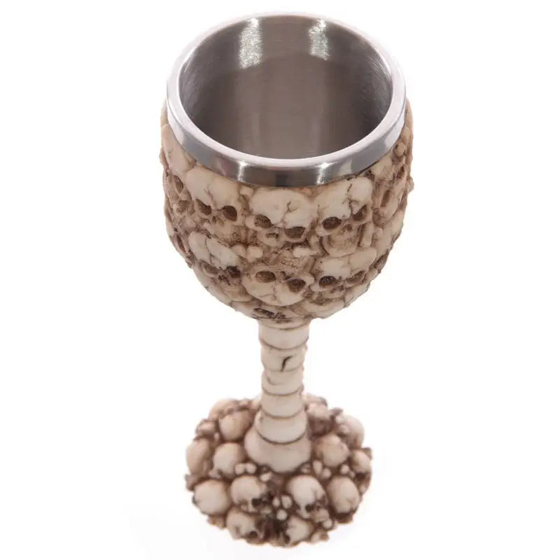 Decorative Multi Skull & Spine Goblet - Gothic Fantasy Skulls & Skeletons