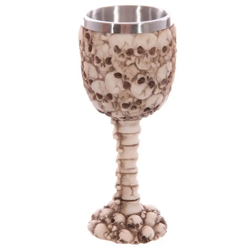 Decorative Multi Skull & Spine Goblet - Gothic Fantasy Skulls & Skeletons
