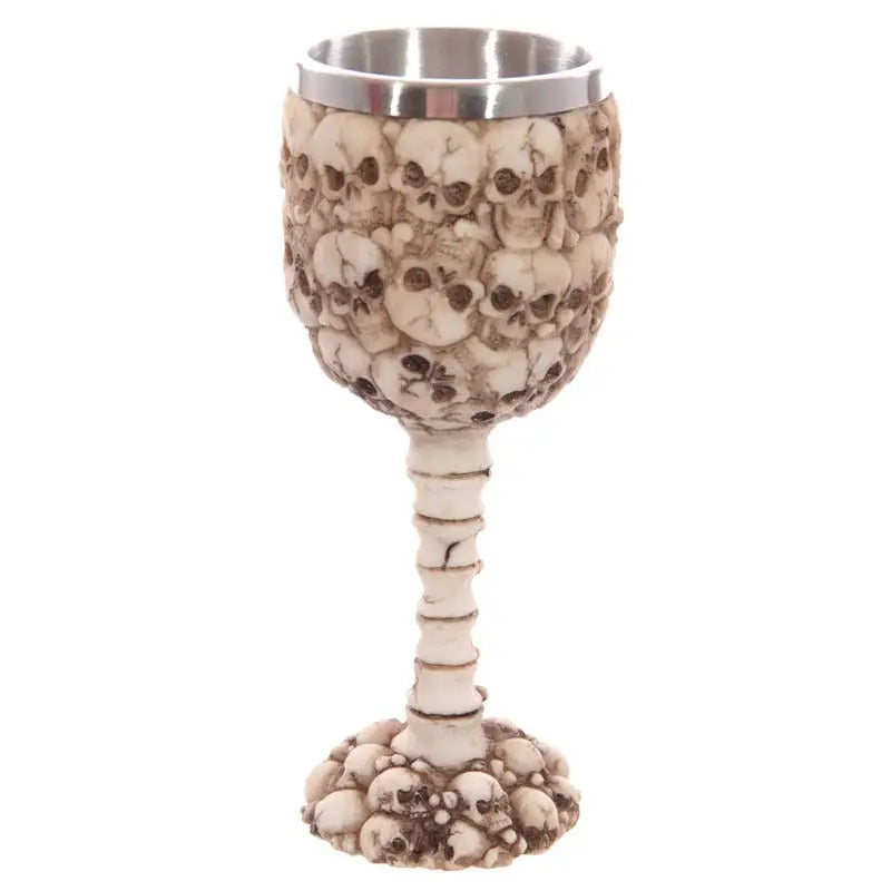 Decorative Multi Skull & Spine Goblet - Gothic Fantasy Skulls & Skeletons