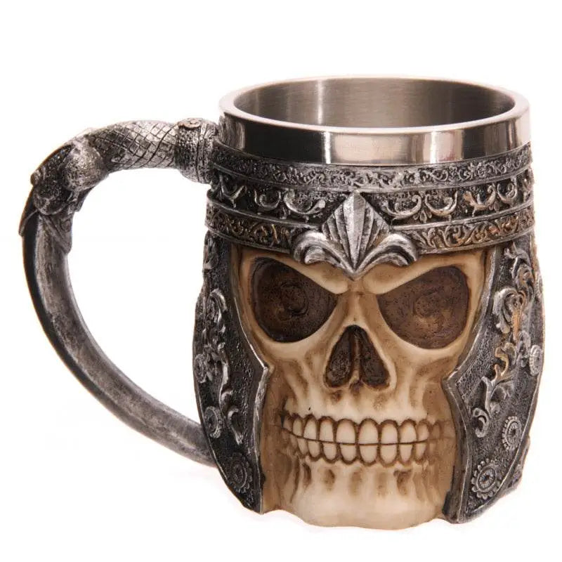 Decorative Skull Warrior Tankard - Gothic Fantasy Skulls & Skeletons