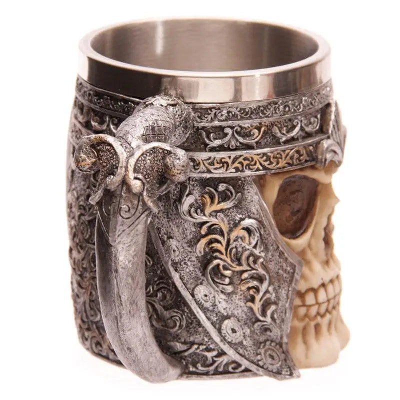 Decorative Skull Warrior Tankard - Gothic Fantasy Skulls & Skeletons