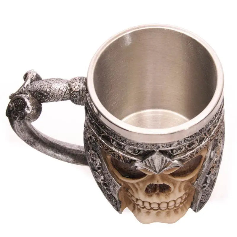 Decorative Skull Warrior Tankard - Gothic Fantasy Skulls & Skeletons