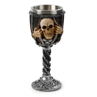Decorative Skull with Chains Goblet - Gothic Fantasy Skulls & Skeletons