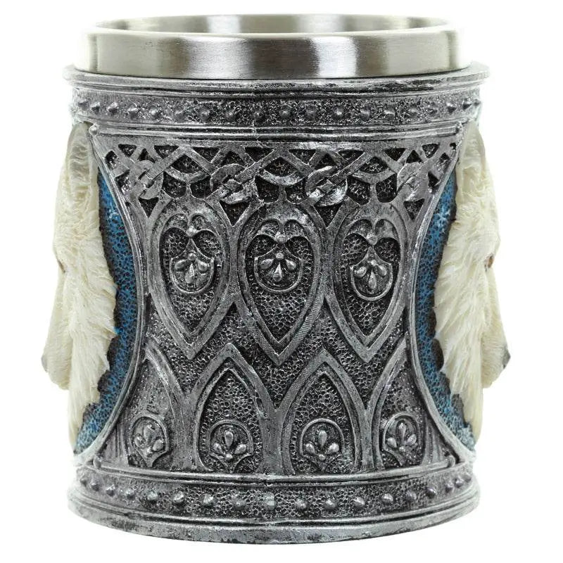 Decorative White Wolf Tankard - Wolf Gifts & Collectables