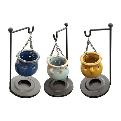Eden Cauldron Shaped Hanging Oil Burner with Stand - Oil Burners & Wax Melt Burners