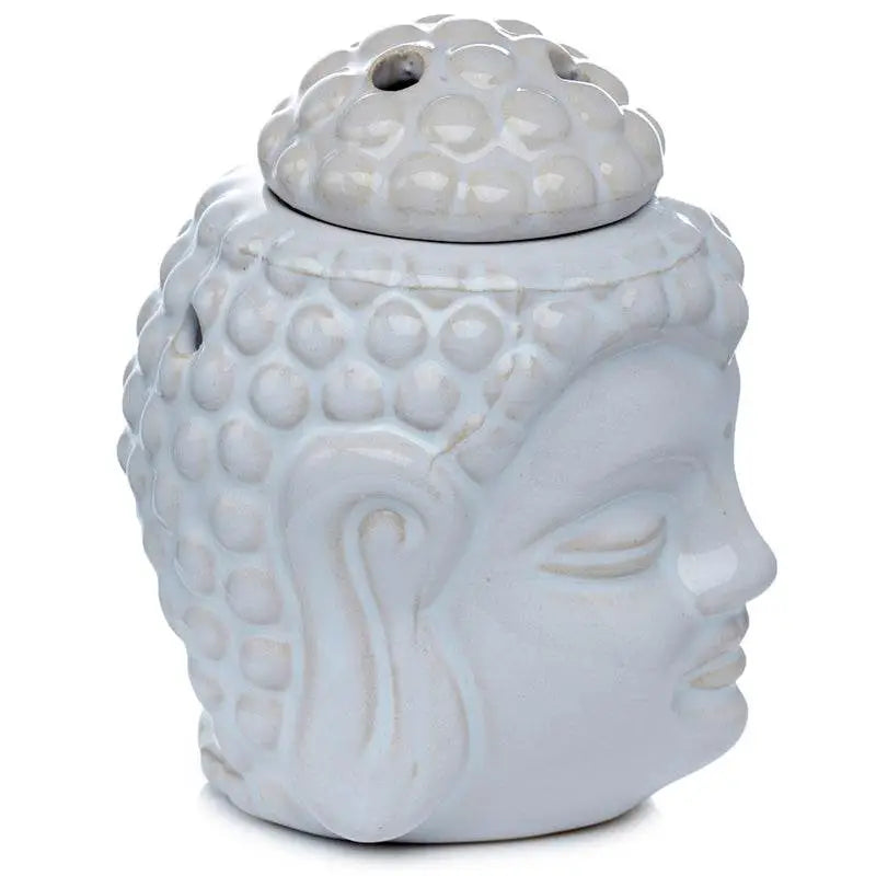Eden Crackle Glaze Thai Buddha Head Ceramic Oil Burner - Oil Burners & Wax Melt Burners