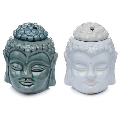 Eden Crackle Glaze Thai Buddha Head Ceramic Oil Burner - Oil Burners & Wax Melt Burners