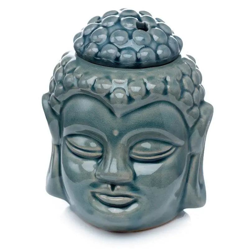 Eden Crackle Glaze Thai Buddha Head Ceramic Oil Burner - Oil Burners & Wax Melt Burners