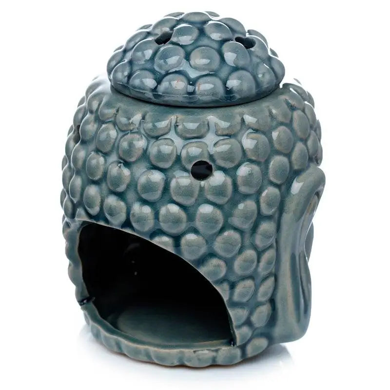 Eden Crackle Glaze Thai Buddha Head Ceramic Oil Burner - Oil Burners & Wax Melt Burners
