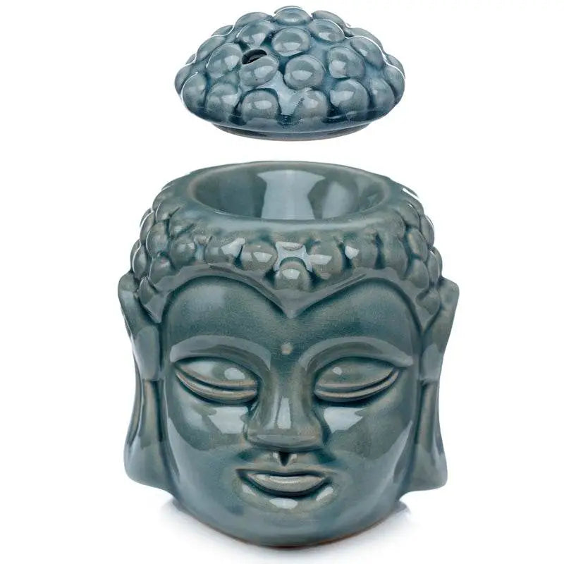 Eden Crackle Glaze Thai Buddha Head Ceramic Oil Burner - Oil Burners & Wax Melt Burners
