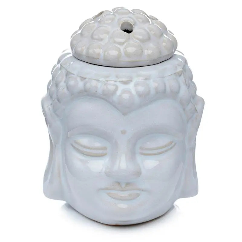 Eden Crackle Glaze Thai Buddha Head Ceramic Oil Burner - Oil Burners & Wax Melt Burners