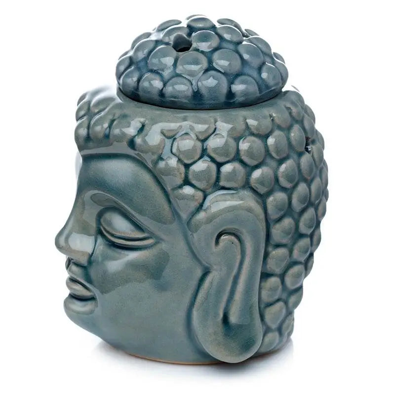 Eden Crackle Glaze Thai Buddha Head Ceramic Oil Burner - Oil Burners & Wax Melt Burners