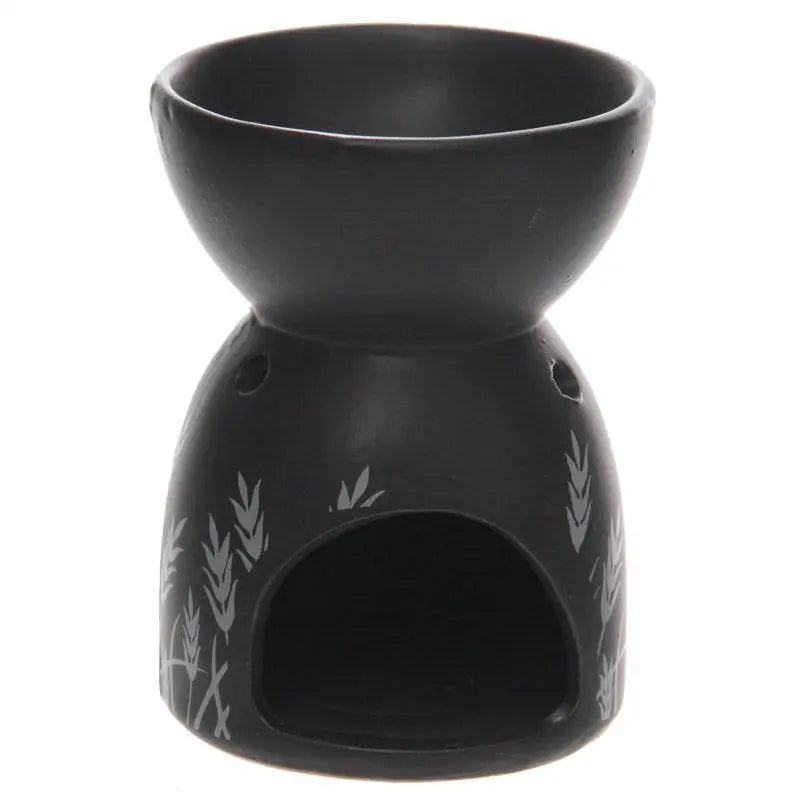 Eden Grass Design Black Ceramic Oil & Wax Melt Burner - Oil Burners & Wax Melt Burners