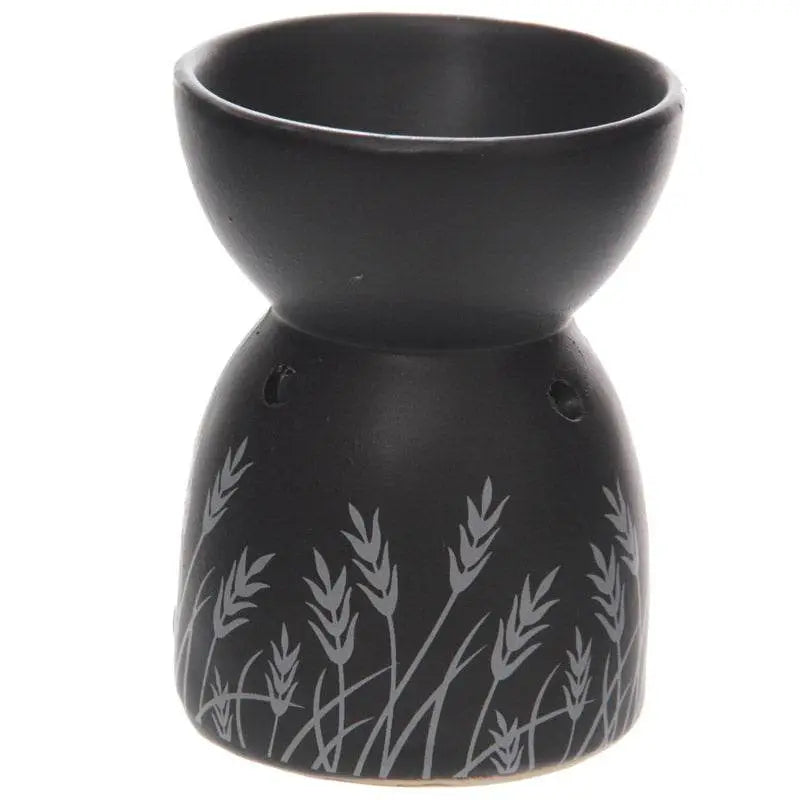 Eden Grass Design Black Ceramic Oil & Wax Melt Burner - Oil Burners & Wax Melt Burners