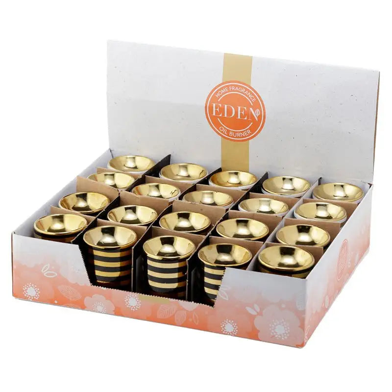 Eden Metallic Gold Stripe Ceramic Mini Oil Burner