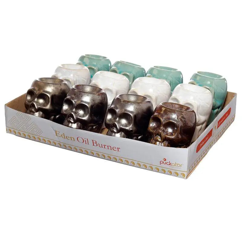 Eden Mini Ceramic Skull Oil Burner - Oil Burners & Wax Melt Burners