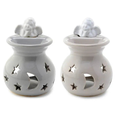 Eden Moon & Stars Cherub Ceramic Oil & Wax Melt Burner - Oil Burners & Wax Melt Burners
