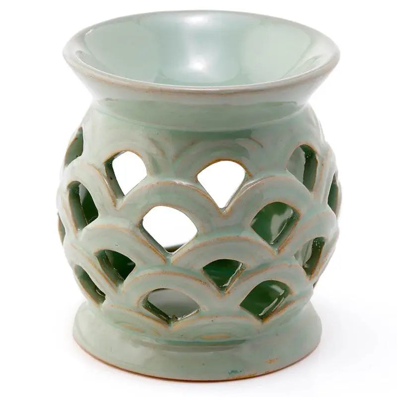 Eden Scallop Cut out Ceramic Oil Burner - Oil Burners & Wax Melt Burners