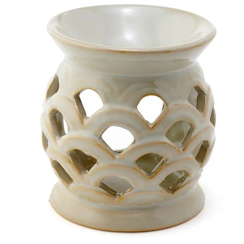 Eden Scallop Cut out Ceramic Oil Burner - Oil Burners & Wax Melt Burners