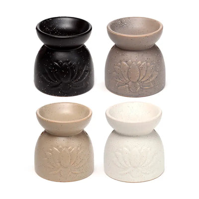 Eden Stone Effect Embossed Lotus Ceramic Oil & Wax Melt Burner
