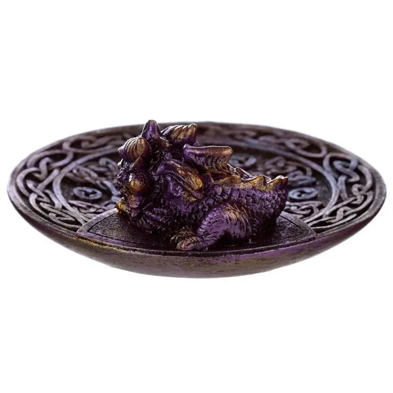 Elements Baby Dragon Celtic Ashcatcher Incense Stick Burner Dish - Incense Burners & Ash Catchers