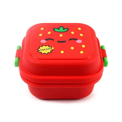 Elidi the Strawberry Foodiemals Clip Lock Stacked Bento Snack Lunch Box - Lunch Boxes & Snack Pots