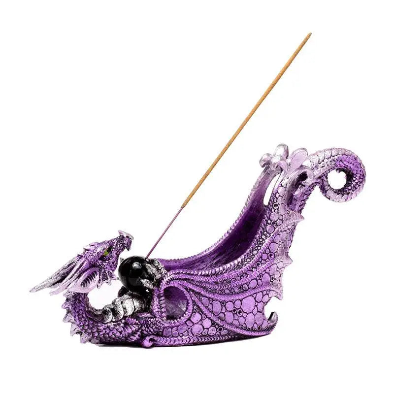 Enchanted Nightmare Crystal Orb Wing Shaped Ashcatcher Incense Stick Burner - Incense Burners & Ash Catchers